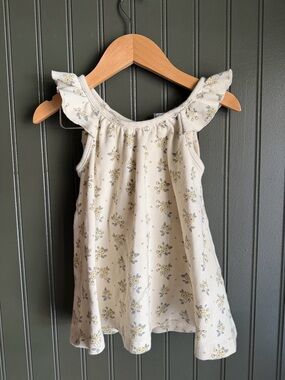 Quincy Mae Cream Floral Dress with matching bloomers